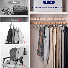 Amber Home closet display keeps jeans and slacks neatly arranged.