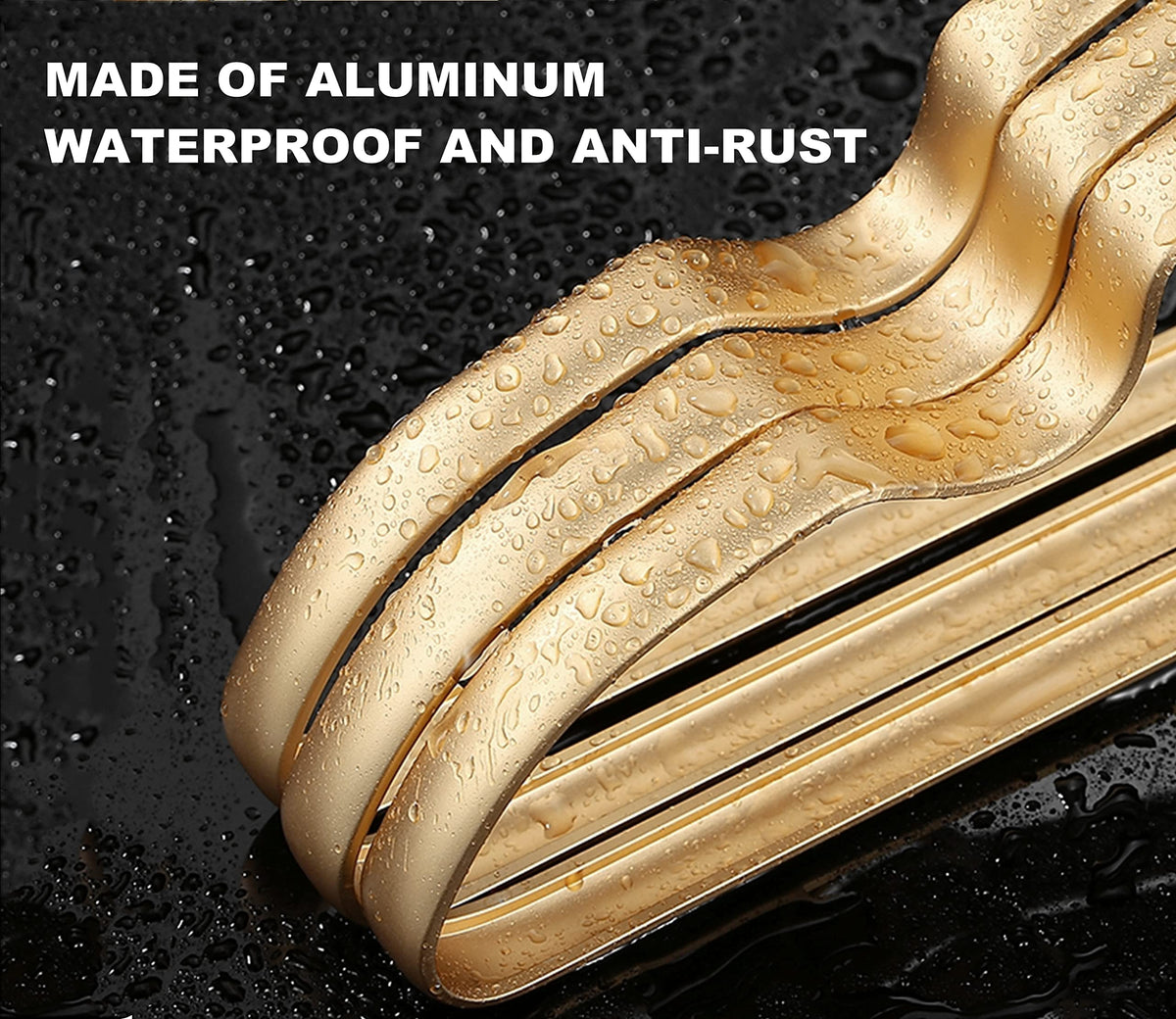 Amber Home aluminum hangers suitable for drying wet garments.