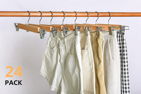 Amber Home durable wooden pant hanger suitable for heavy garments
