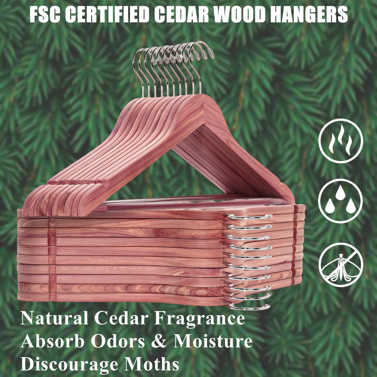 Amber Home ergonomic shoulder design hangers maintain garment shape.