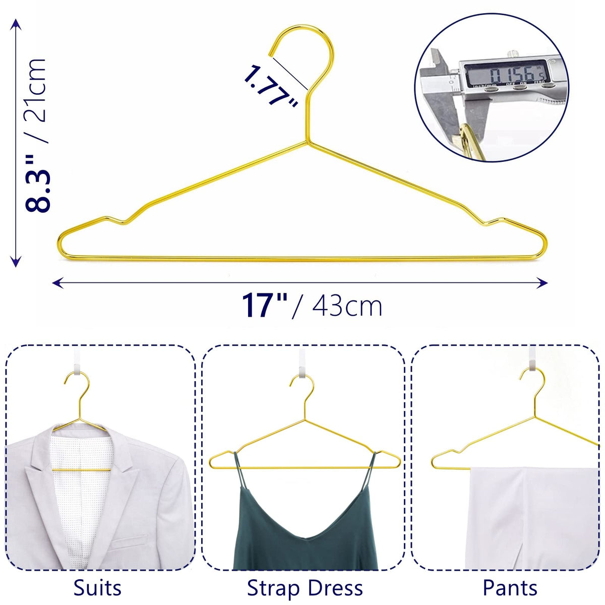 Amber Home hanger with groove design prevents slipping on garments.