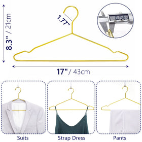 Amber Home hanger with groove design prevents slipping on garments.