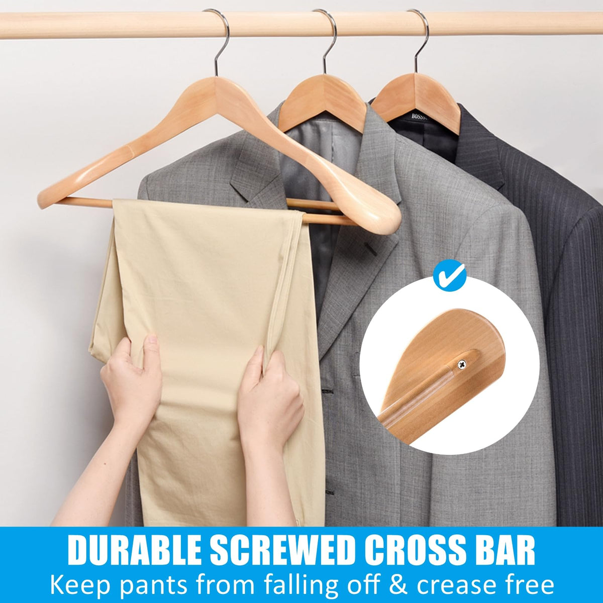 Amber Home hangers for suits and coats with sturdy design.