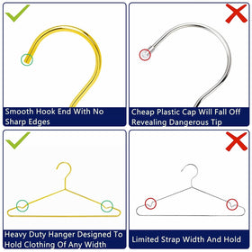 Amber Home heavy duty 4mm gold hanger supports heavy coats and wool.
