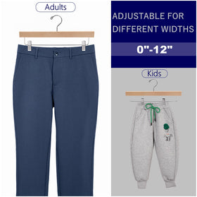 Amber Home heavy-duty hardwood pants hanger supports jeans and skirts with durable construction.