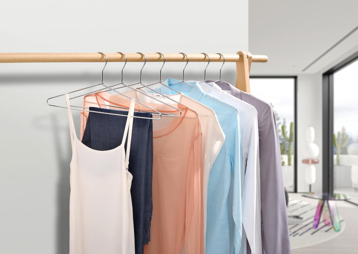 Amber Home indoor-outdoor ready hangers for bathroom, bedroom, or laundry.