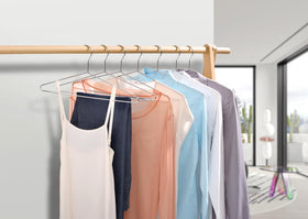 Amber Home indoor-outdoor ready hangers for bathroom, bedroom, or laundry.