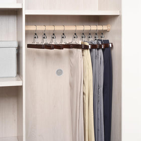 Amber Home versatile hanger for pants, skirts, and shorts in one system.