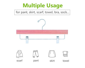 Amber Home multipurpose cedar hanger ideal for pants, skirts, and towels