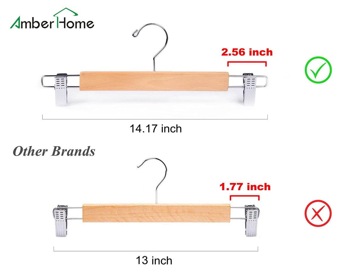 Amber Home double clip hanger with padded grips to prevent marks.