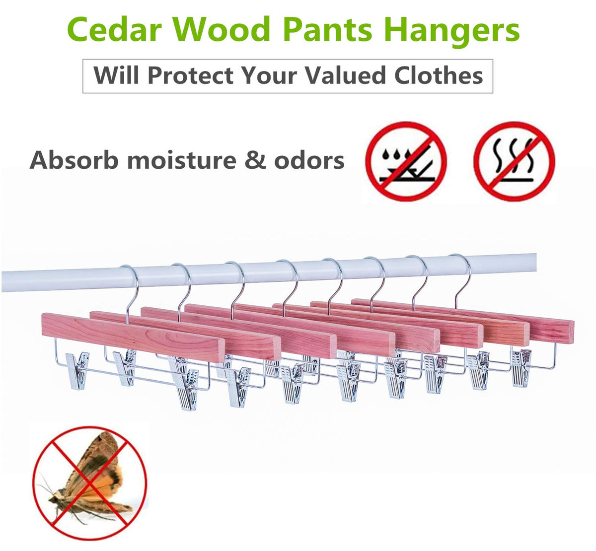 Amber Home pack of 12 cedar hangers organizes your wardrobe