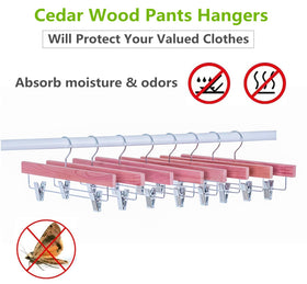 Amber Home pack of 12 cedar hangers organizes your wardrobe
