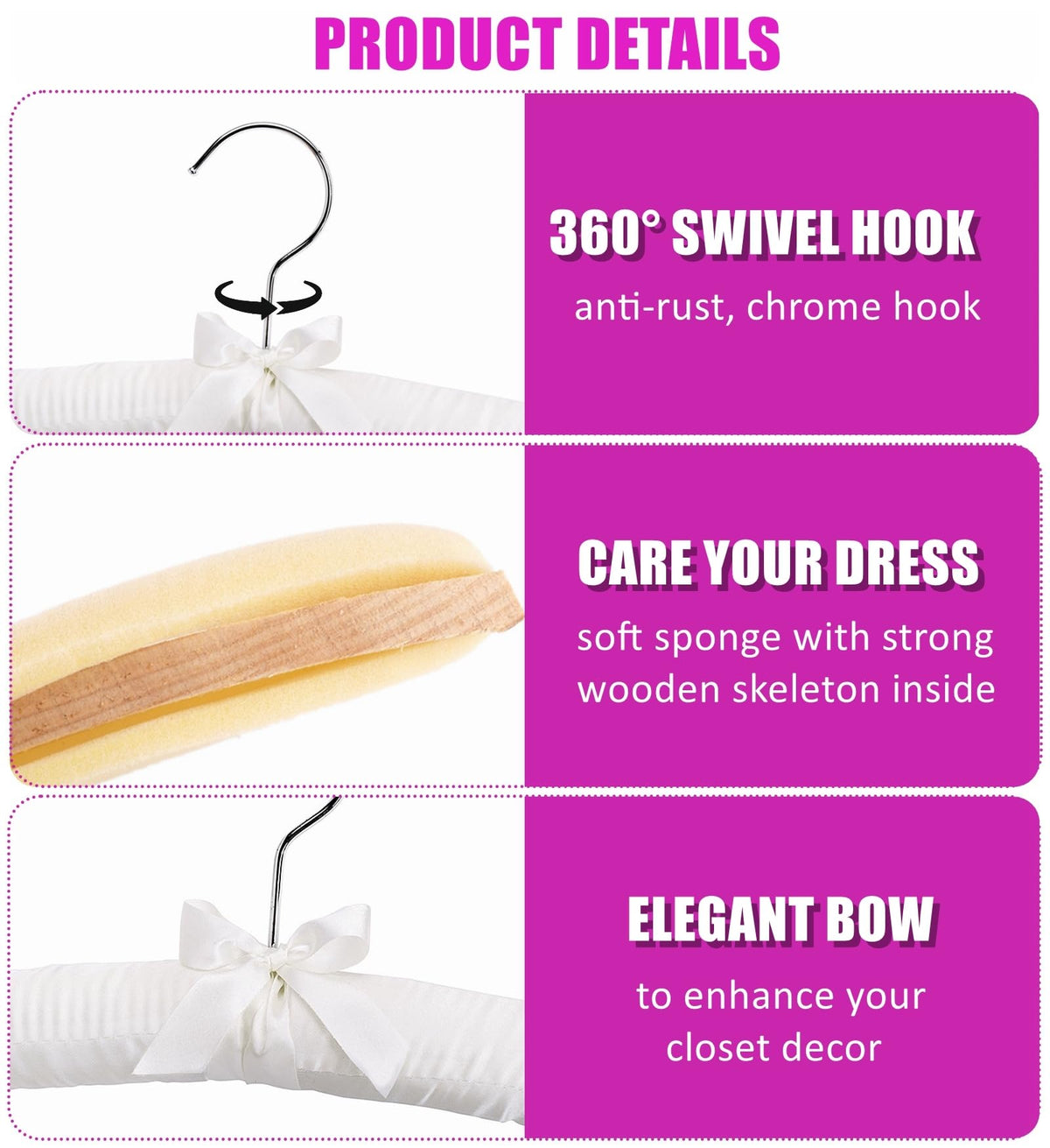 Amber Home padded hanger with anti-slip padding protects shoulders gently.