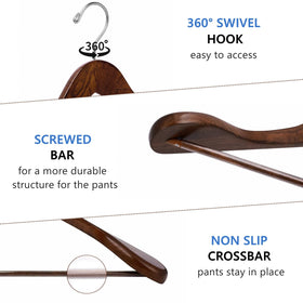 Amber Home pants-bar non-slip hanger keeps pants secure and crease-free.