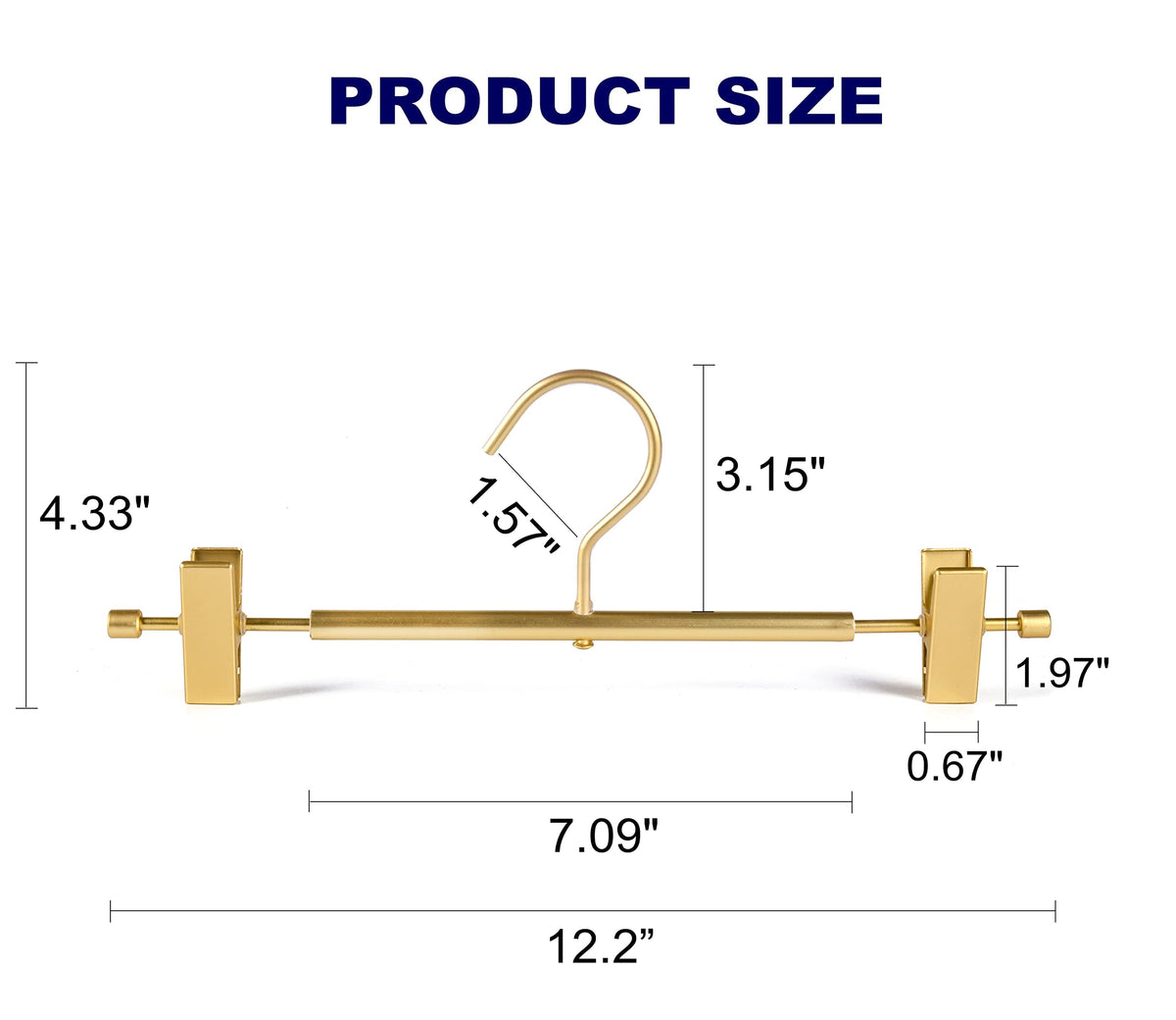 Amber Home adjustable clip pants hanger highlighting non-slip rubber grips for secure clothing.