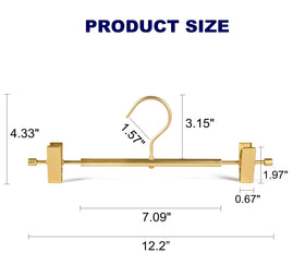 Amber Home adjustable clip pants hanger highlighting non-slip rubber grips for secure clothing.