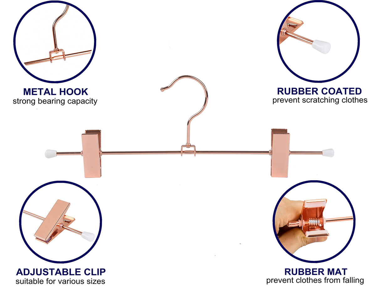 Amber Home rose copper gold hanger clip with rubber mat protecting fabrics