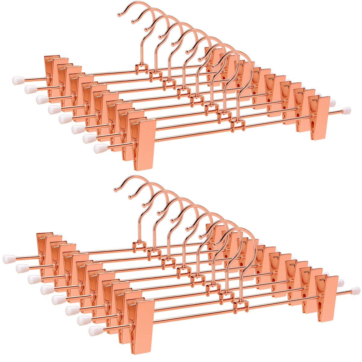 Amber Home 24-pack rose copper gold pant hangers for organized closets
