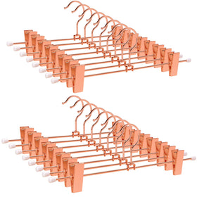 Amber Home 24-pack rose copper gold pant hangers for organized closets