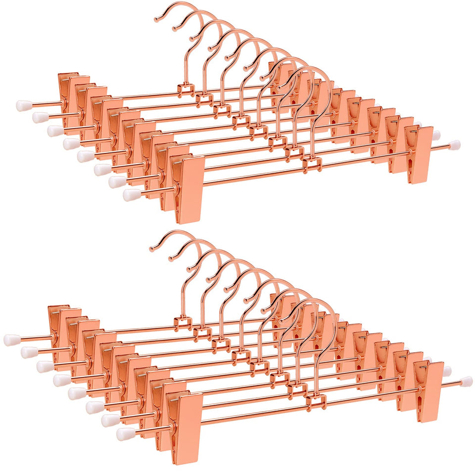 Amber Home 24-pack rose copper gold pant hangers for organized closets
