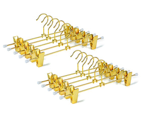 Amber Home shiny gold 12-inch pants hanger for heavier garments