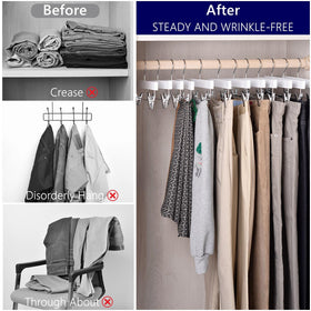 Amber Home smooth burr-free white finish for gentle garment handling.