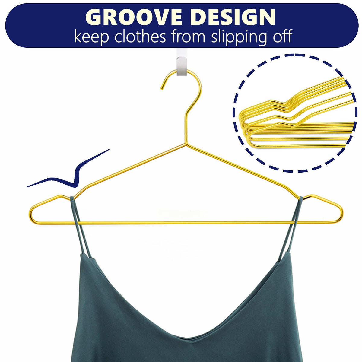 Amber Home smooth edge hanger protects delicate fabrics from snags.