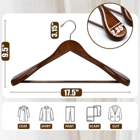 Amber Home solid lotus wood hanger emphasizes durability and elegance for suits and coats.