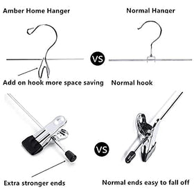 Amber Home space-saving hook illustrates versatile hanging options for accessories.