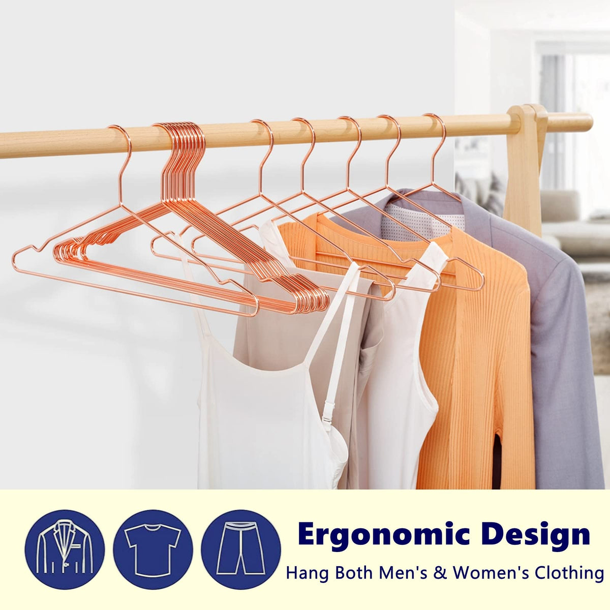 Amber Home ultra-slim hangers save closet space.