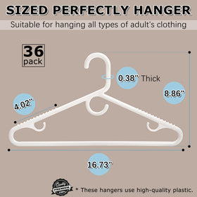 Amber Home white plastic hangers with pants bar improve outfit planning.