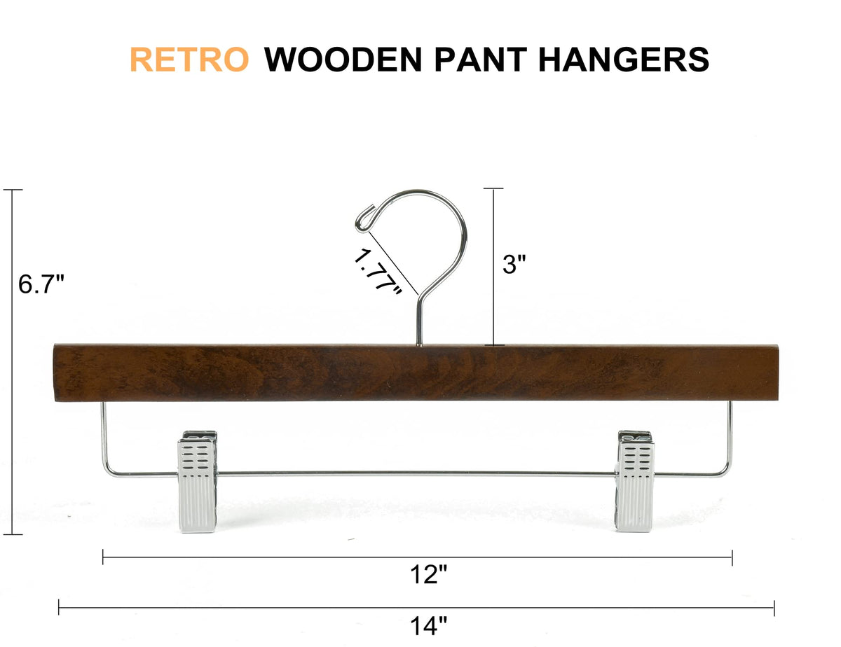 Close-up of Amber Home hanger showing smooth wood surface and clip mechanism.