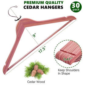 Amber Home wooden suit hangers with 360-degree chrome hook.
