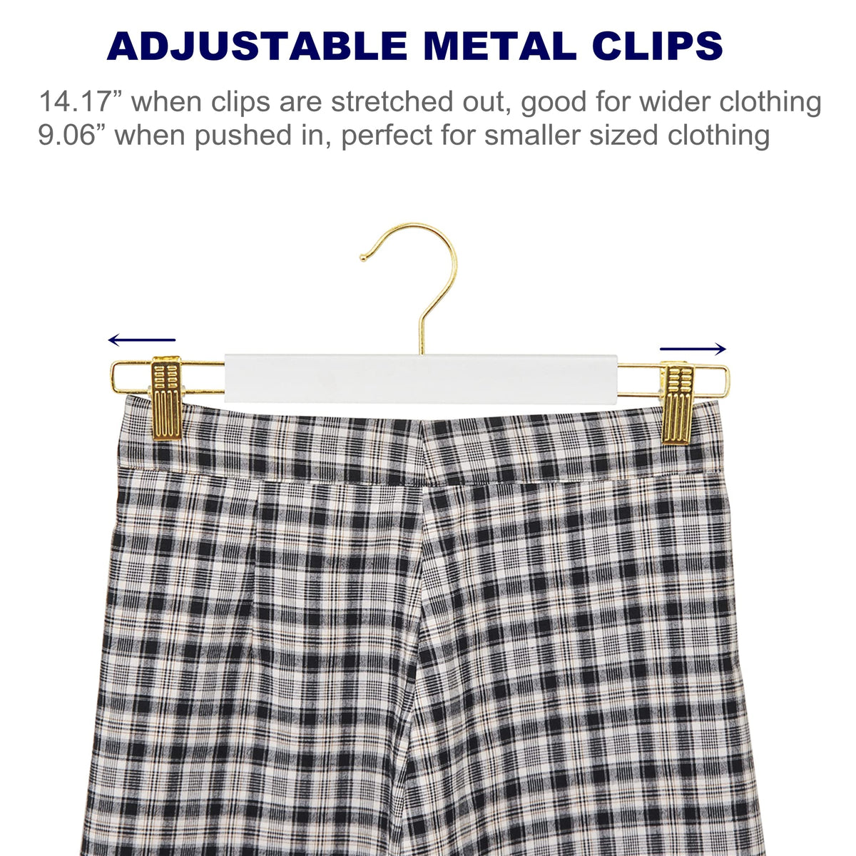 Amber Home lacquered wood hanger with chrome hardware secures garments