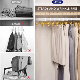 Amber Home wrinkle-free look showcases neat closet organization.