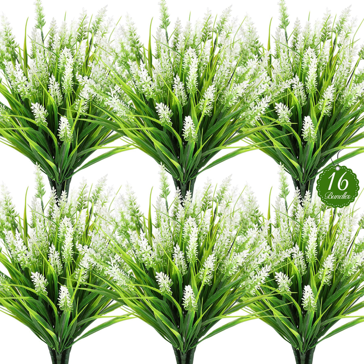 AmberFun 16 Bundles fake lavender for year-round balcony color.
