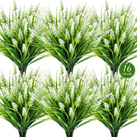 AmberFun 16 Bundles fake lavender for year-round balcony color.