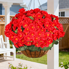 AmberFun six-bundle geraniums enhance garden paths and entryways with lifelike flair.