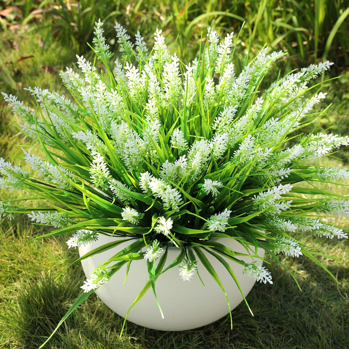 AmberFun monkey grass displays realistic leaves for planters.