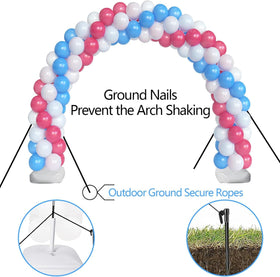 Ambernas adjustable arch stand highlights versatile shapes for venues.