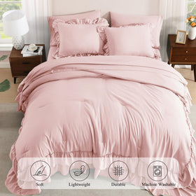 AMBERSPACE soft pink bedroom styling for a serene, timeless look.