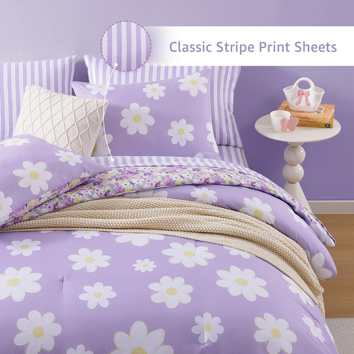 AMBERSPACE 66x96 flat sheet coordinates with the set for a coordinated look