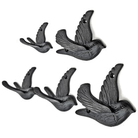 Ambipolar flying bird iron cast coat hook in wall-mount setup for durable hanging