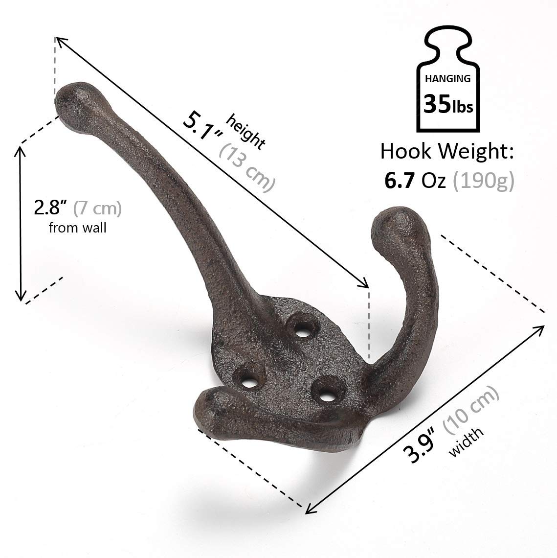 Ambipolar TriLeg decorative black hook adds old-world charm to entryways.