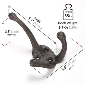 Ambipolar TriLeg decorative black hook adds old-world charm to entryways.