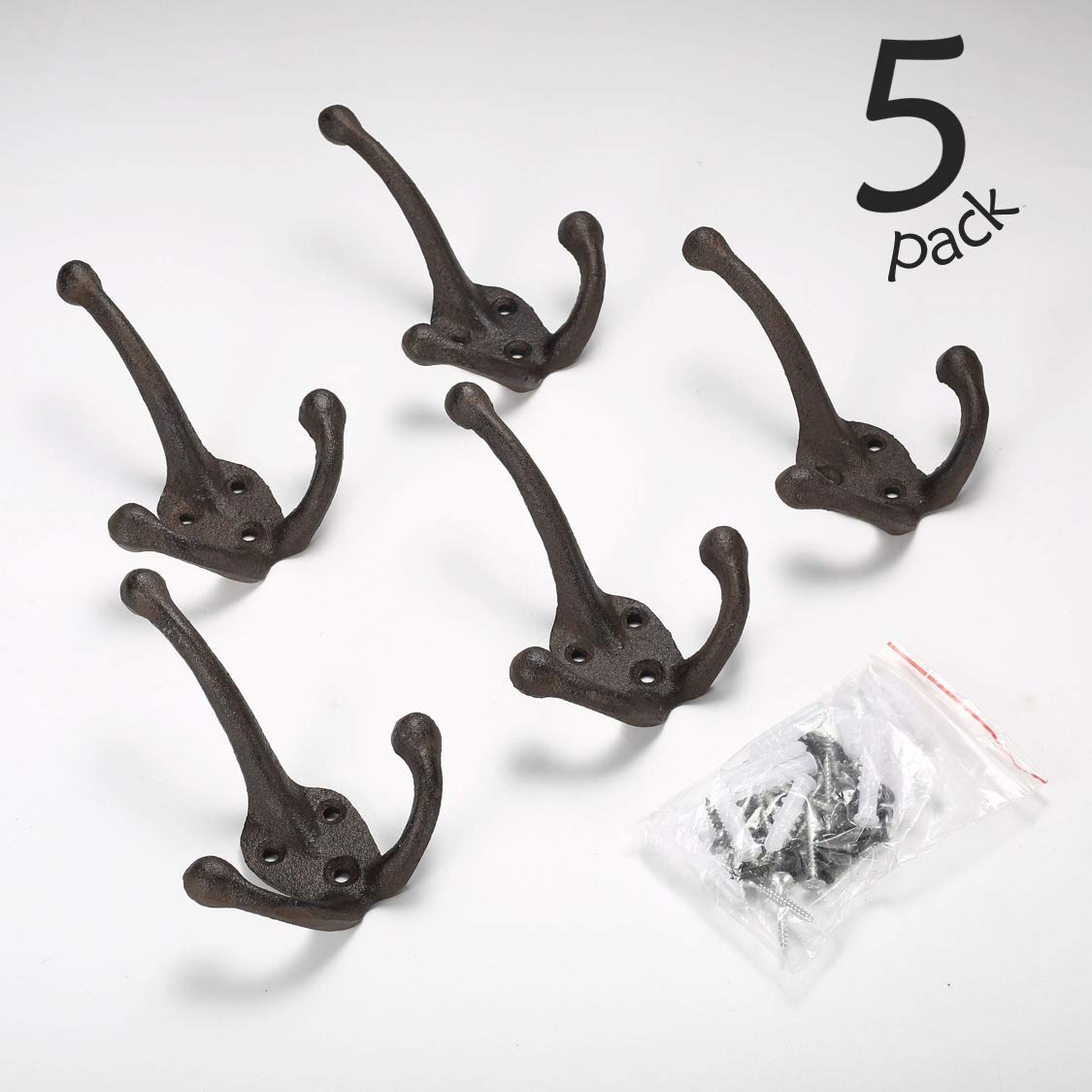 Ambipolar TriLeg heavy-duty iron coat hook for durable indoor or outdoor use.