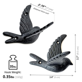 Wall-mount Ambipolar coat hooks with six screws for quick installation