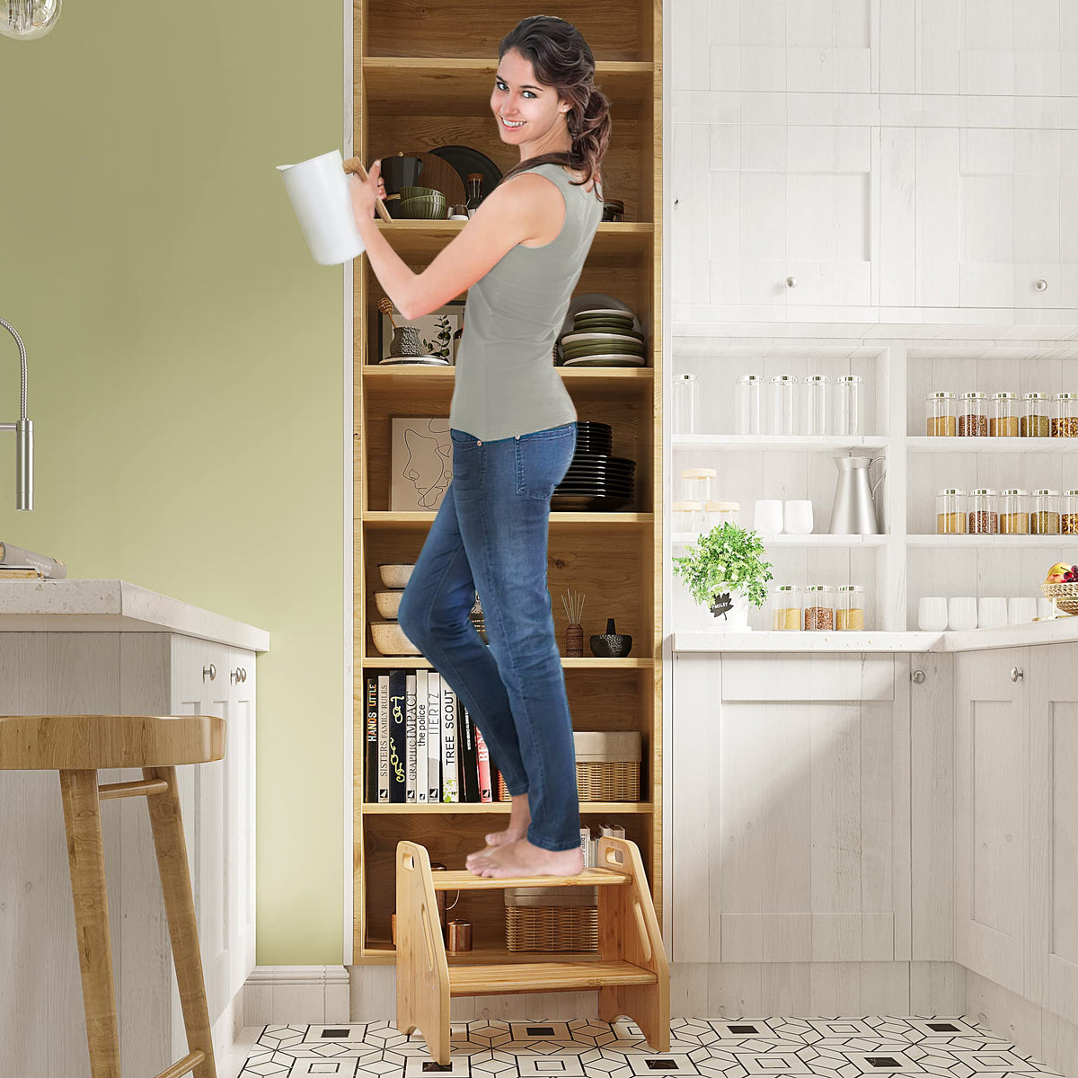 AMBIRD kitchen sink setup showing convenient height for washing hands.