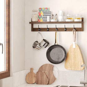AMBIRD living room coat rack with decorative panels and hooks