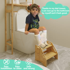 AMBIRD step stool with side handles—easier grip for kids.